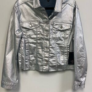 GG Jeans - Metallic Silver Women's Trucker Jacket